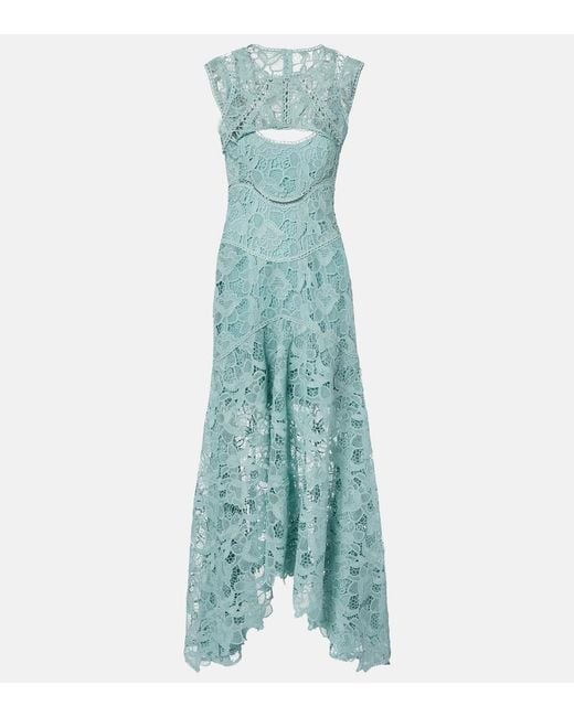 Costarellos Blue Janica Lace Gown