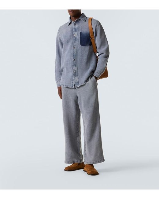 Loewe Gray Mid-Rise Wide-Leg Jeans for men