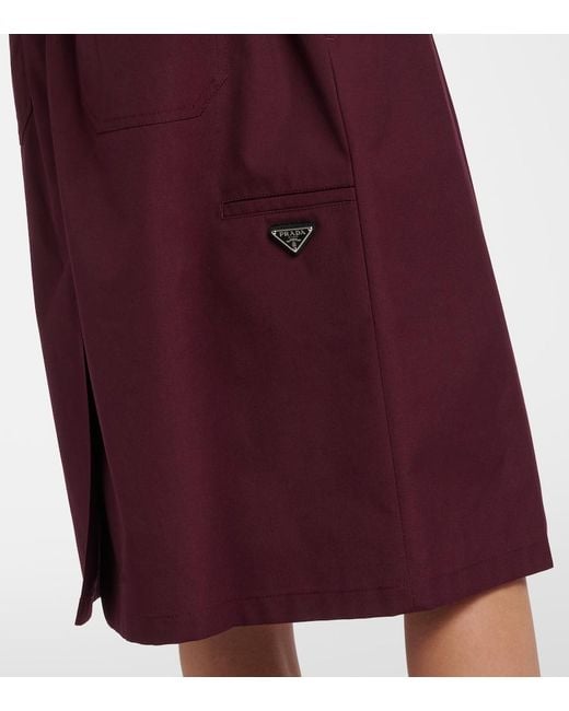 Prada Purple Poplin Midi Skirt