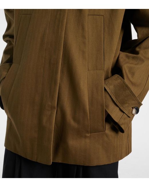 Proenza Schouler Green Angela Herringbone Cotton Jacket