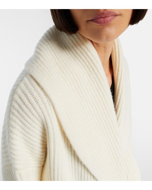 Vince Natural Ribbed-Knit Wool-Blend Jacket