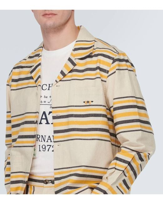 Bode Metallic Namesake Striped Cotton Shirt for men