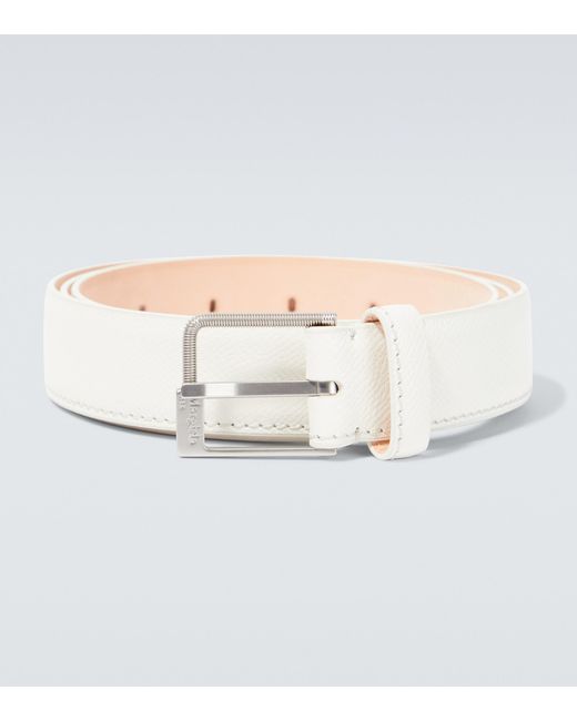 Maison Margiela Leather Belt in White for Men | Lyst