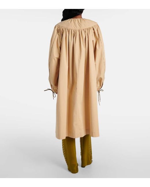 Dries Van Noten Natural Mantel Aus Baumwollpopeline