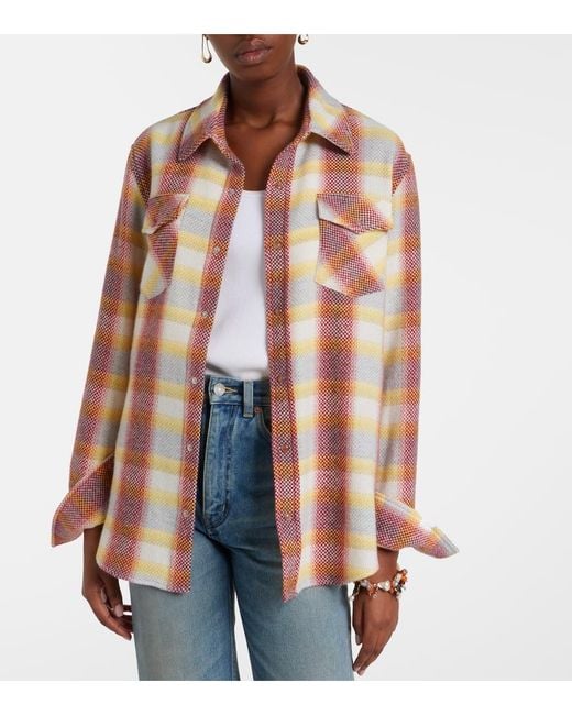God's True Cashmere Pink Rose Blume Cashmere Shirt With Sunstone