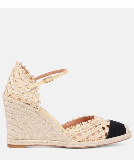 Aquazzura Natural Sunburst 120 Espadrille Wedges