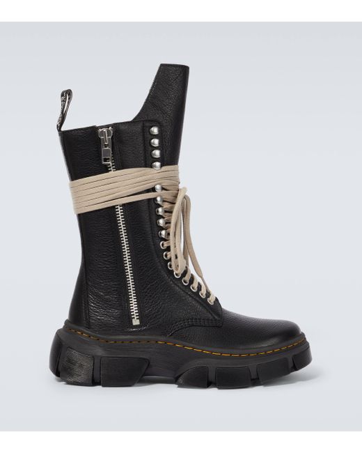 Rick Owens Black X Dr. Martens 1918 Dmxl Leather Boots for men