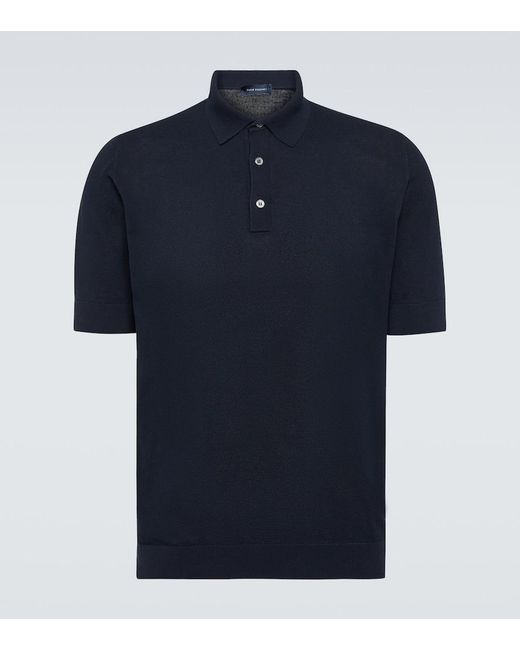 Thom Sweeney Blue Cotton Polo Shirt for men