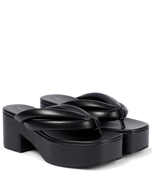 black platform thong sandals
