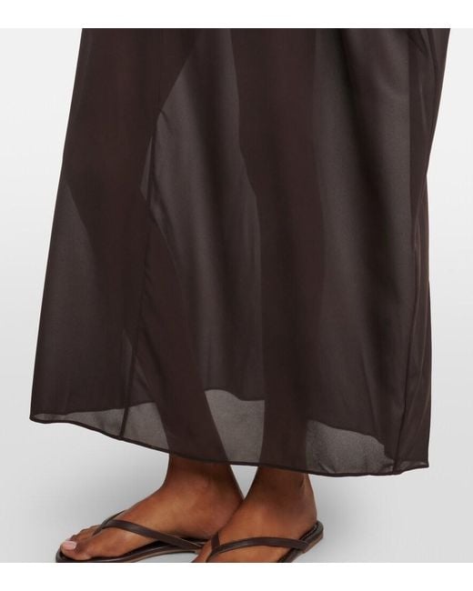 Staud Black Nour Chiffon Beach Dress