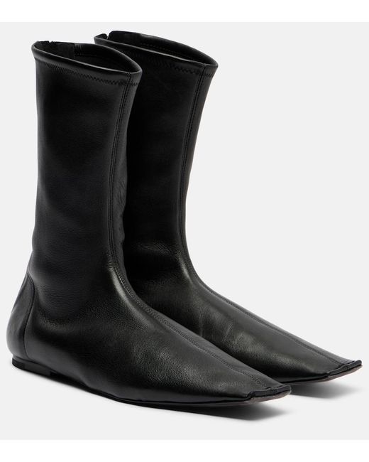 Khaite Black Marlene Leather Boots