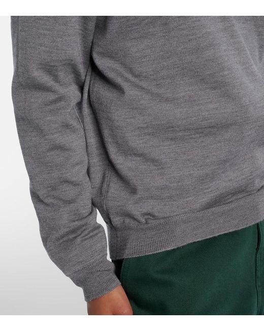 Miu Miu Gray Virgin Wool Polo Sweater