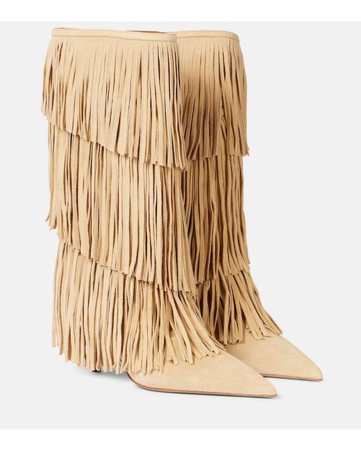 Paris Texas Natural Jessie 75 Fringed Suede Boots
