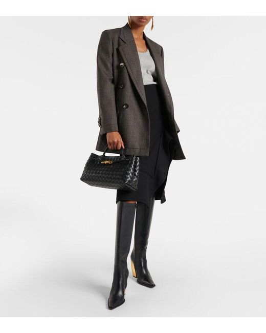 Bottega Veneta Black East-West Andiamo Intrecciato Leather Tote Bag