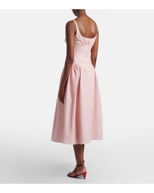 Proenza Schouler Pink Solira Seersucker Midi Dress
