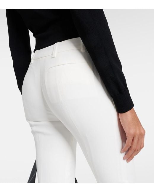 McQueen White Flared Mid-rise Crepe Trousers