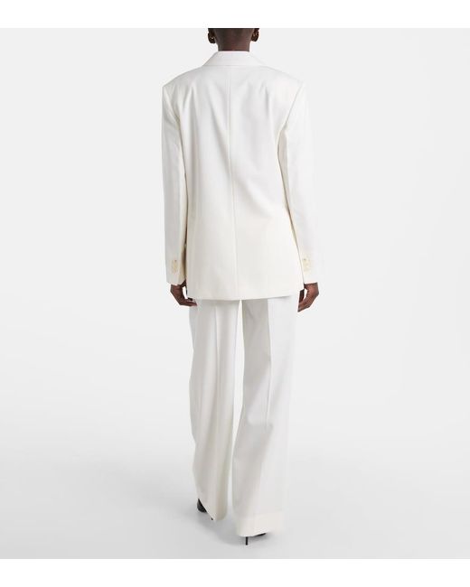 Victoria Beckham White Wool-Blend Blazer