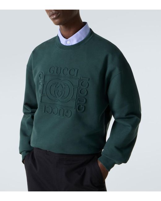 Gucci Green Interlocking G Cotton Jersey Sweatshirt for men