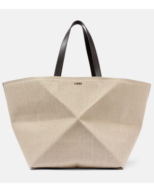 Loewe Natural Xxl Puzzle Fold Canvas Tote Bag