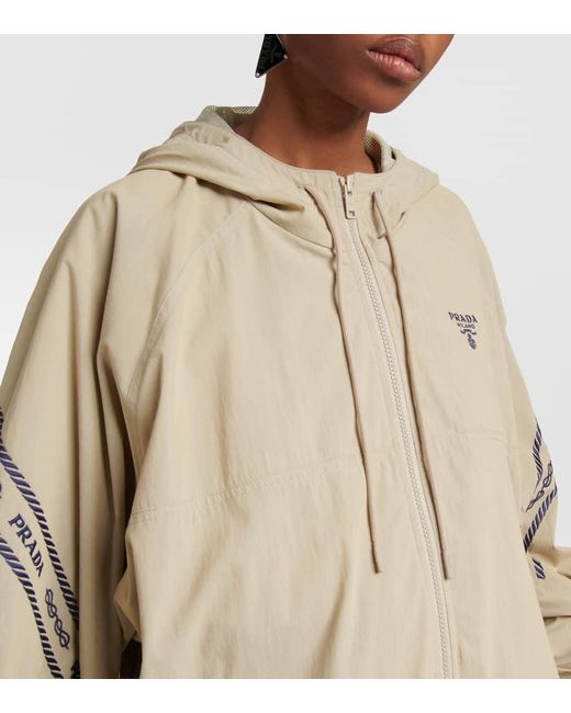 Prada Natural Embroidered Cotton-Blend Jacket