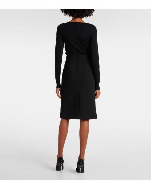 Dolce & Gabbana Black Wool-Blend Pencil Skirt