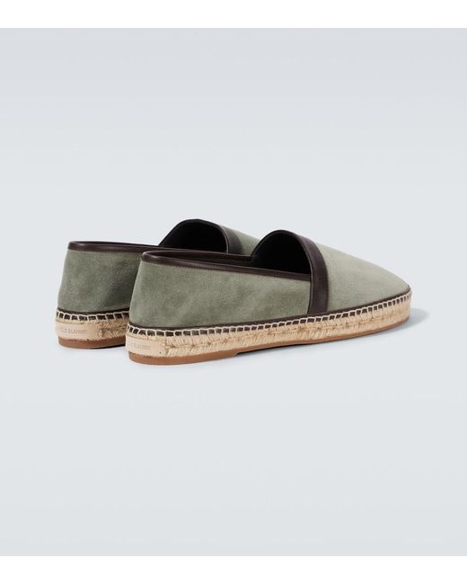Manolo Blahnik White Nerano Leather-Trimmed Suede Espadrilles for men