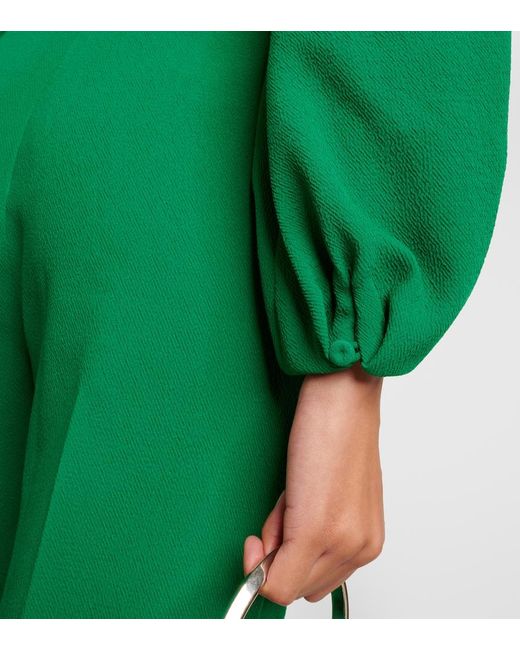 Emilia Wickstead Green Pattie Crepe Jumpsuit
