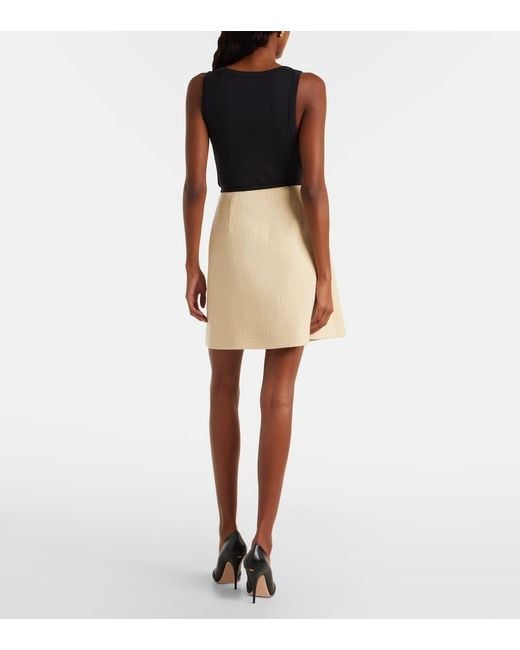 Minifalda De Tweed En Mezcla De Lana Valentino de color Natural