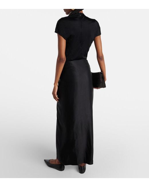 Totême Black Toteme "Satin Skirt With Bow Detail"