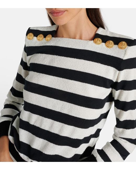 Tapa de rayas con botones de Balmain de color Multicolor