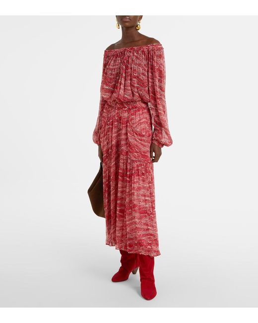 Isabel Marant Red Vutti Chiffon Top
