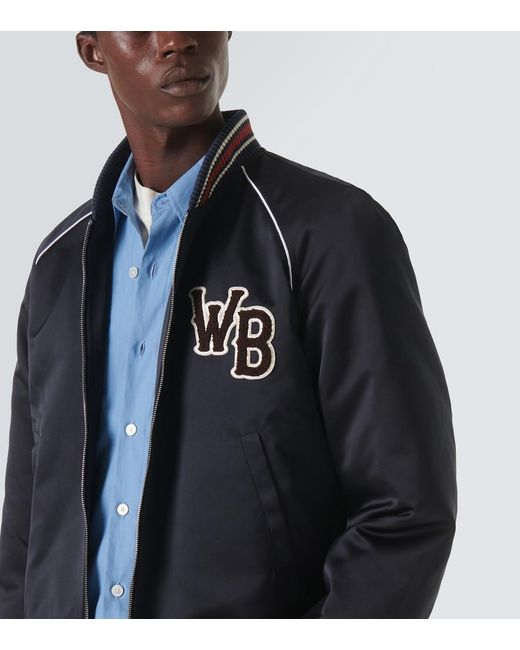 Wales Bonner Blue Marvel Varsity Jacket for men