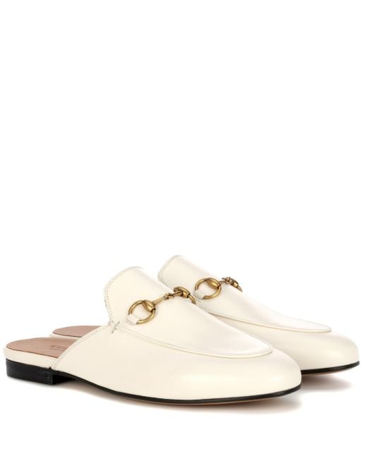 Gucci Leather Slippers in White - Save 24% - Lyst