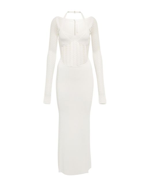 Dion Lee Synthetic Fishnet Cutout Maxi Dress in White | Lyst UK