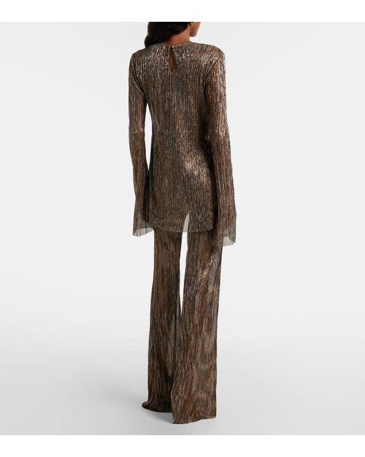 Cala De La Cruz Gray Dries Lame Flared Pants