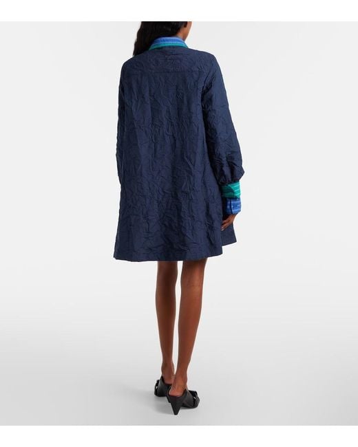 Loewe Blue Striped Technical Cotton-Blend Shirt Dress