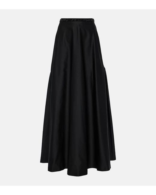 Max Mara Black Brasile Embellished Maxi Skirt