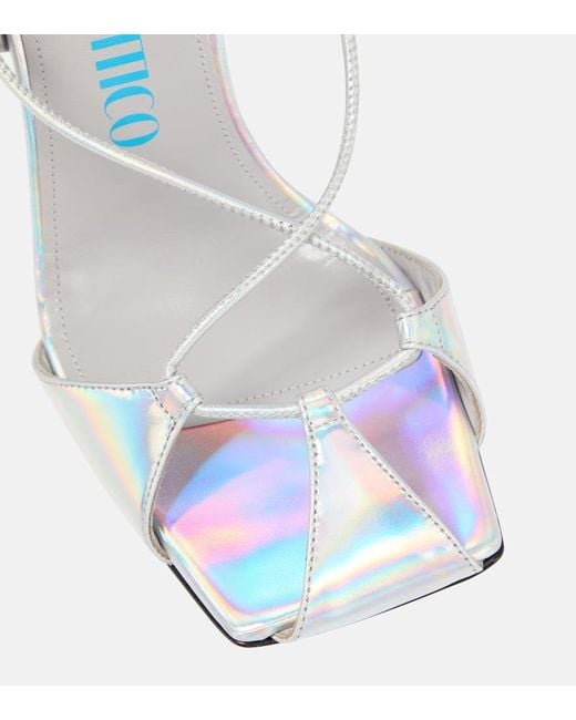 The Attico White Adele Metallic Leather Sandals