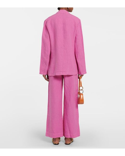Velvet Pink Cassie Linen Blazer