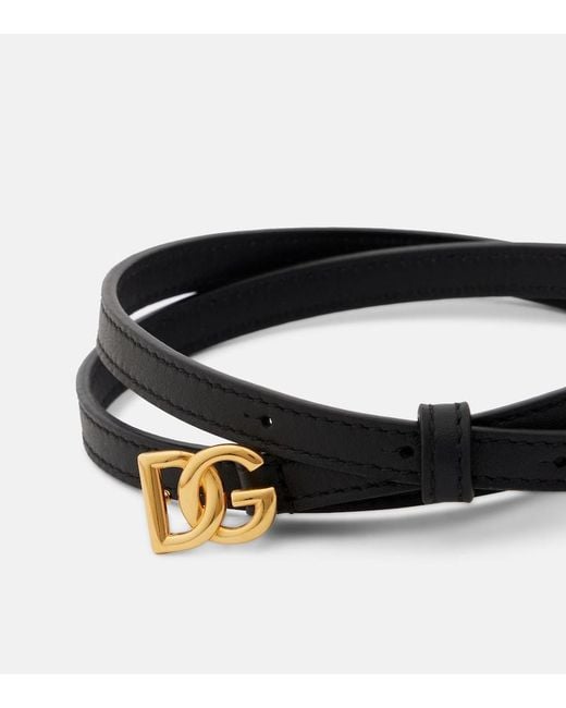 Dolce & Gabbana Black Dg Leather Belt
