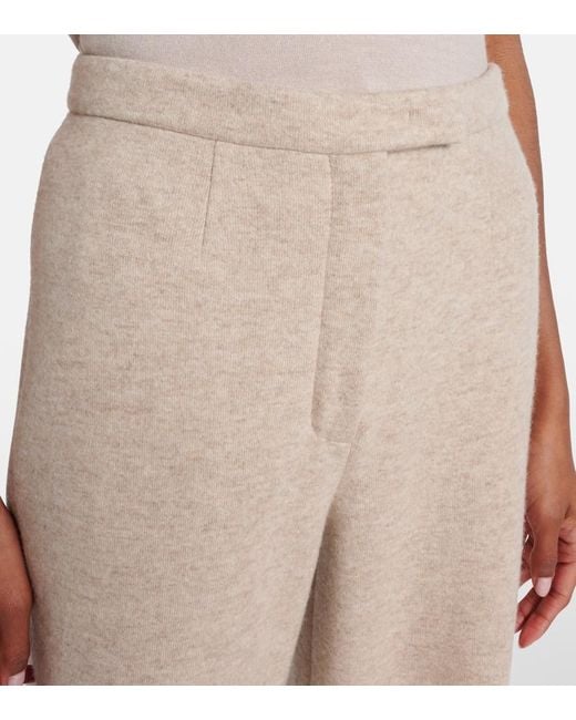 Loro Piana Natural Robin Cashmere-Blend Straight Pants
