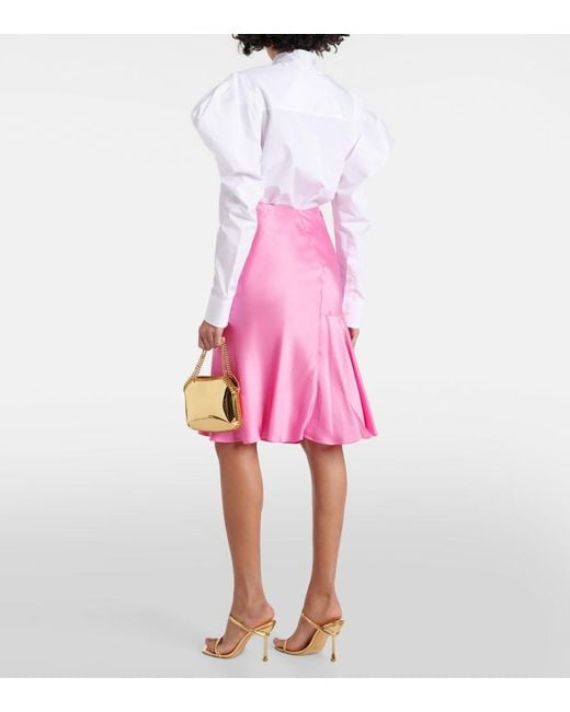 Stella McCartney Pink Satin Midi Skirt