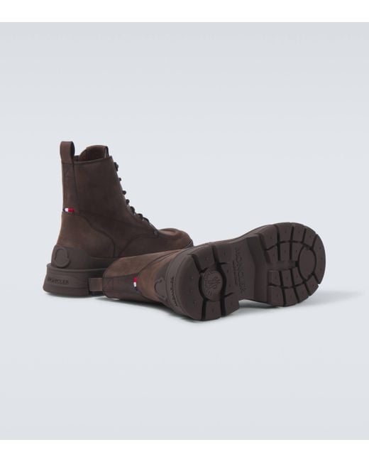 Moncler Brown Hevea City Leather Lace-up Boots for men