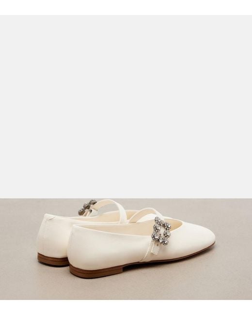 Roger Vivier White Roundytoe Leather Ballet Flats