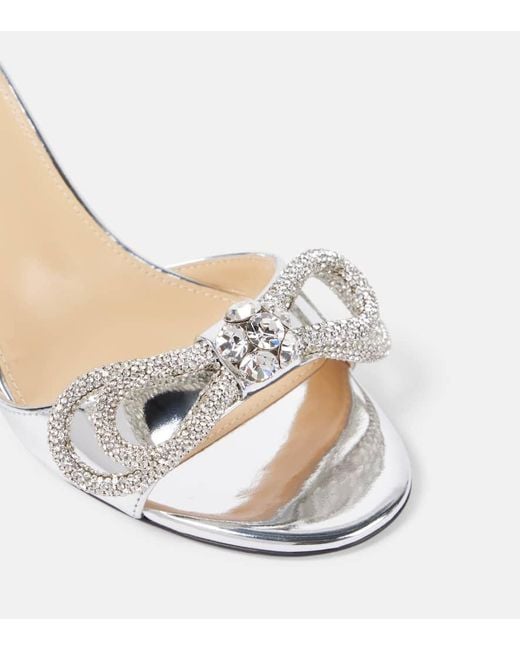 Mules Double Bow En Cuir Metallise Mach & Mach en coloris Natural