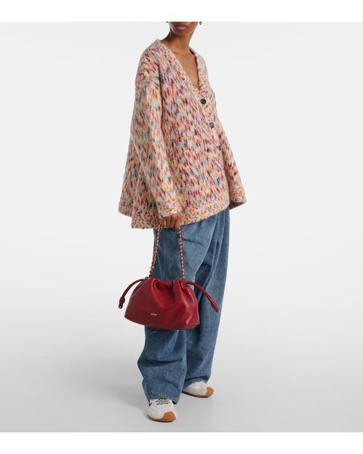 Loewe Red Clutch Flamenco Medium Aus Leder