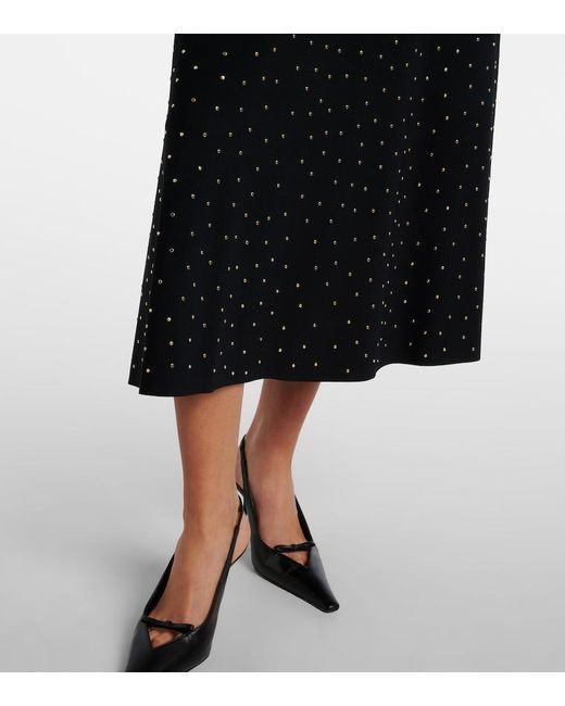 Altuzarra Black Scaramouche Embellished Midi Skirt