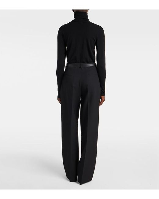 Jil Sander Black Wool Wide-Leg Pants