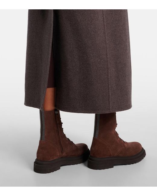 Brunello Cucinelli Brown Wool And Cashmere Wrap Coat