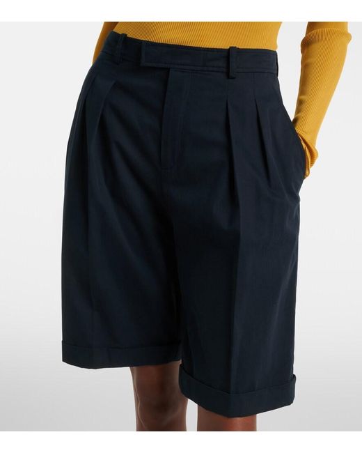 Saint Laurent Blue Cotton Bermuda Shorts